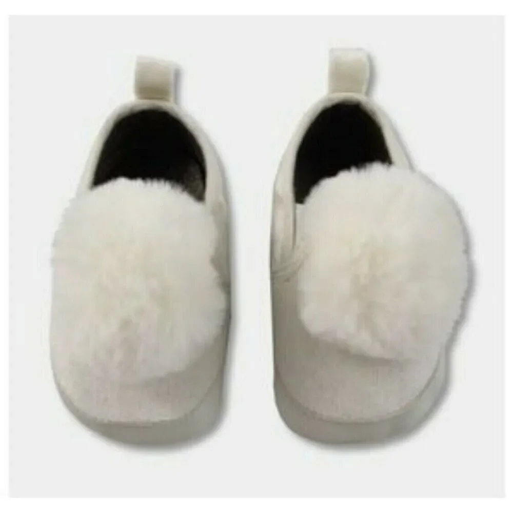 CAT & JACK Baby Girl White Slip on Shoes NEW 0-3 Months CUTE Newborn